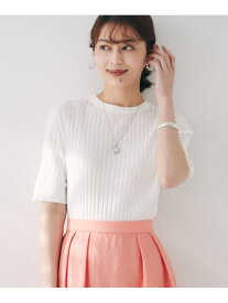 【SALE／60%OFF】【五分袖/タイト】コットンリネン2WAYニット UNTITLED アンタイトル トップス ニット ホワイト レッド ブルー ブラック【RBA_E】【送料無料】[Rakuten Fashion]