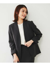【SALE／20%OFF】【通勤スーツ】ライトウェイト カラーレスジャケット UNTITLED アンタイトル ジャケット・アウター ノーカラージャケット グレー ブラック ピンク ネイビー【RBA_E】【送料無料】[Rakuten Fashion]