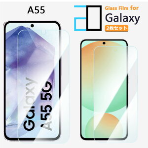2枚セット|ブルーライトカットガラスフィルム Galaxy A55 フィルム GalaxyA55 ギャラクシー SC-53E SCG27 SC53E 強化ガラス 液晶保護フィルム 気泡防止 眼精疲労軽減 ガラス保護フィルム