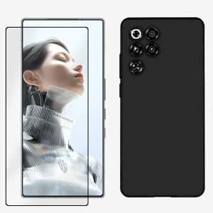 �y�A���`�O���A�ی�t�B�����E��TPU �Z�b�g�zZTE REDMAGIC 11 Pro+ �Ռ��z�� 2D�\�t�g�ی�t�B���� + �}�b�gTPU�f�� �u���b�N �}�b�g�g�� �J�o�[ REDMAGIC 11 Pro+ NX809J �ی�J�o�[ �g�уP�[�X