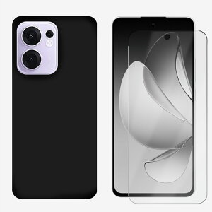 【保護フィルム付き】OPPO Reno13 A ケース 黒TPU スマホケース 耐衝撃 カバー ブラック マット スマホケース 携帯 カバー Reno 13 A 13A 501OP CPH2699 オッポ SIMフリー Y!mobile 携帯ケース TPU素材 保護カ