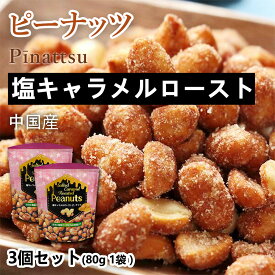 おつまみピーナッツ 塩キャラメルロースト味 | 2袋セット (合計160g 袋2個) （80g／1袋あたり） ビール ハイボールのおとも 甘みと塩味がくせになる美味しさ しお キャラメル スナック お菓子 おかし 大人のおやつ
