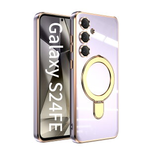 �y�\�t�g �u���[���C�g�J�b�g�t�B�����t�zGalaxy S24 FE �P�[�X Magsafe �S�[���h �����O �X�^���h TPU �ϏՌ� ���b�L���H �����O�t�� �����h�~ ����~�� S24FE �M�����N�V�[S24FE �P�[�X SCG30 Galaxy SM-S7