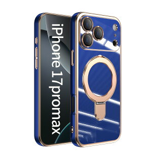 iPhone17 Pro Max �P�[�X Magsafe �S�[���h �����O �X�^���h TPU �ϏՌ� ���� ���b�L���H �����O�t�� �����h�~ ����~�� ���菝�h�~ �X�g���b�v�z�[���t�� iPhone17�v���}�b�N�X�P�[�X �A�C�t�H��17promax