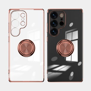 �y�\�t�g�N���A�ی�t�B�����t�zGalaxy S24 Ultra �P�[�X �����O�t�� �N���A TPU �ϏՌ� ���� ���b�L���H �X�^���h�@�\ �����h�~ 360°��] �X�g���b�v�z�[���t�� GalaxyS24 Ultra �M�����N�V�[ �E���g