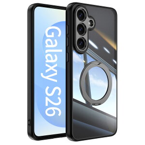 �y�K���X�t�B�����t���zGalaxy S26 �P�[�X Magsafe �����O �X�^���h�@�\ TPU �ϏՌ� ���� �J���t�� �w �����O�t�� �����h�~ ����~�� ���菝�h�~ galaxys26 SM-S942Q �M�����N�V�[ ���^�J�o�[ 6�F