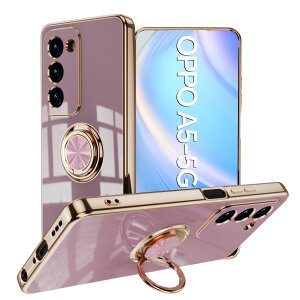 �y�\�t�g�u���[���C�g�J�b�g�t�B�����t�zOPPO A5 5G �P�[�X �����O��̌^�P�[�X TPU �ϏՌ� ���ʃS�[���h���b�L �X�^���h�@�\ �����h�~ ����~�� ���菝�h�~ OPPOA5 5G A502OP CPH2751 �I�b�| �J�o�[ 