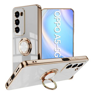�y�\�t�g�N���A�ی�t�B�����t�zOPPO A5 5G �P�[�X �����O��̌^�P�[�X TPU �ϏՌ� ���ʃS�[���h���b�L �X�^���h�@�\ �����h�~ ����~�� ���菝�h�~ OPPOA5 5G A502OP CPH2751 �I�b�| �J�o�[ �I�b�| ��