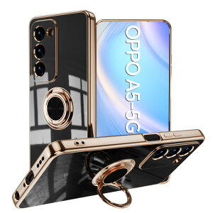 �y�K���X�t�B�����t���zOPPO A5 5G �P�[�X �����O��̌^�P�[�X TPU �ϏՌ� ���ʃS�[���h���b�L �X�^���h�@�\ �����h�~ ����~�� ���菝�h�~ OPPOA5 5G A502OP CPH2751 �I�b�| �J�o�[ �I�b�| ���u���X�^