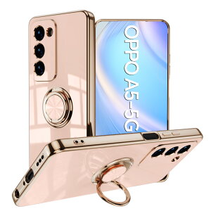 �y�\�t�g�u���[���C�g�J�b�g�t�B�����t�zOPPO A5 5G �P�[�X �����O��̌^�P�[�X TPU �ϏՌ� ���ʃS�[���h���b�L �X�^���h�@�\ �����h�~ ����~�� ���菝�h�~ OPPOA5 5G A502OP CPH2751 �I�b�| �J�o�[ 