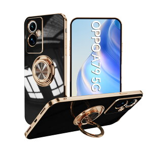 OPPO A79 �P�[�X �����O��̌^�P�[�X TPU �ϏՌ� ���ʃS�[���h���b�L �X�^���h�@�\ �����h�~ ����~�� ���菝�h�~ �X�g���b�v�z�[���t�� OPPO A79 �J�o�[ OPPOA79�P�[�X A79�ی�J�o�[ A79�P�[�X A79�J