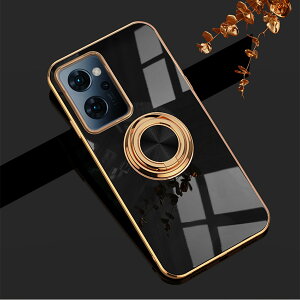 OPPO Reno7 A �P�[�X �����O�t�� �N���A TPU �ϏՌ� ���� ���ʃS�[���h���b�L �X�^���h�@�\ �����h�~ ����~�� ���菝�h�~ �X�g���b�v�z�[���t�� OPPO Reno7 A �J�o�[ Reno7a�P�[�X �I�b�| Reno7a ���u��