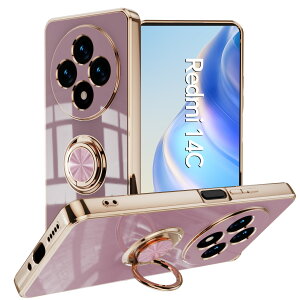 �y�\�t�g�N���A�ی�t�B�����t�zXiaomi Redmi 14C 5G �P�[�X �����O��̌^�P�[�X TPU �ϏՌ� ���ʃS�[���h���b�L �X�^���h�@�\ �����h�~ ����~�� ���菝�h�~ Redmi 14C �J�o�[ redmi14c SIM�t���[ �V��
