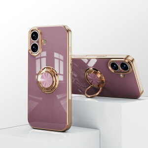 �y�K���X�t�B�����t���ziPhone 18 �P�[�X �����O��̌^�P�[�X TPU �ϏՌ� ���ʃS�[���h���b�L �X�^���h�@�\ �����h�~ ����~�� ���菝�h�~ iPhone 18 �J�o�[ iphone18�J�o�[ �A�C�t�H��18 ���u���X�^