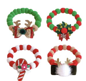 在庫処分特価・ 当日発送(ランダム・2点)クリスマス シュシュ 首輪 ワンちゃん コスチューム 写真撮影 ペット しつけ首輪 飾り付け 犬 猫 バンダナ ガーランド 首飾り おめかし プリンセ