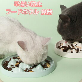 送料無料 日本製 早食い防止 フードボウル 猫 食器 犬 小型犬 猫 陶器 熱湯消毒可能 早食い 吐き戻し ダイエット胃腸や身体への負担軽減でき 肥満防止 皿 餌皿 フードボウル スローフィーダー えさ皿 お手入れ簡単 ホワイト