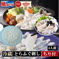ふぐ鍋 ふぐ刺し セット 4人前 冷蔵 ふぐ刺し ちりセット納得のボリュームとらふぐ 刺身 約170g ふぐ皮 …