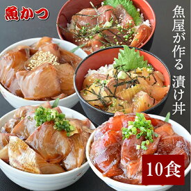 5品10食 漬け丼 冷凍 魚海鮮 丼 5種×2パック 計10食 1パック 約100g 漬け丼セットネタ約80g タレ約25g魚 詰め合わせ　海鮮丼 詰め合わせ魚 海鮮丼セット 冷凍海鮮丼の具 海鮮セット海鮮 茶漬け セットマグロ 刺身