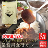 送料無料 カレー 欧風ビーフカレー 食研カレー 3kg×4袋 大容量パック レトルトカレー ケース販売 最安挑…