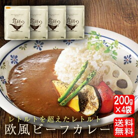 レトルトカレー 欧風 ビーフカレー 日本食研 カレー レトルト 200g×4袋 1000円ポッキリ 送料無料 食品 ポイント消化 在宅 買置き メール便 ギフト 2026 2609k