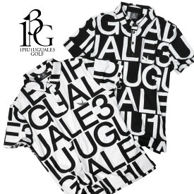 1PIU1UGUALE3 GOLF ウノピュウノウグァーレトレ ゴルフ ロゴ総柄 ポロシャツ 半袖 GRT134-POE356 国内正規品