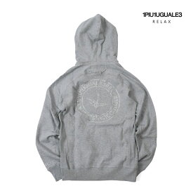 【40%OFFセール】1PIU1UGUALE3 RELAX ウノピゥウノウグァーレトレ リラックス メンズ サークルロゴ ラインストーン パーカー フーディ セットアップ対応 グレー ブラック uso-23070 2023-24AW 国内正規品 おしゃれ かっこいい ブランド