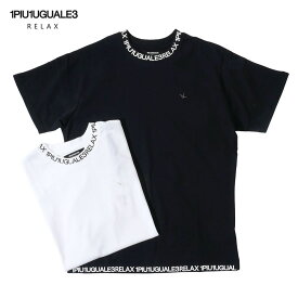 1PIU1UGUALE3 RELAX ウノピゥウノウグァーレトレ リラックス メンズ COLLAR LOGO Tシャツ 半袖 カットソー ホワイト ブラック おしゃれ かっこいい ブランド ust-24014 2024SS 国内正規品