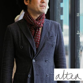 【20%OFFセール】国内正規品 ALTEA アルテア 小紋柄 ウールストール AL192UA1960097 DARK RED ダークレッド