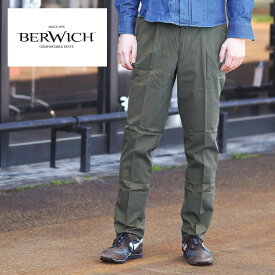 【40%OFFセール】国内正規品 BERWICH ベルウィッチ パンツ スラックス モスグリーン BE181UACOGNAC1TS2017 イタリア製