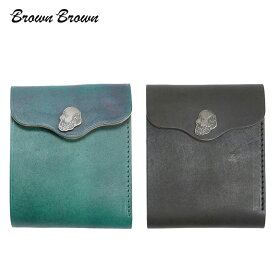 BrownBrown ブラウンブラウン コンチョ レザー 二つ折り財布 本革 ターコイズ ブラック bbl-m11 国内正規品