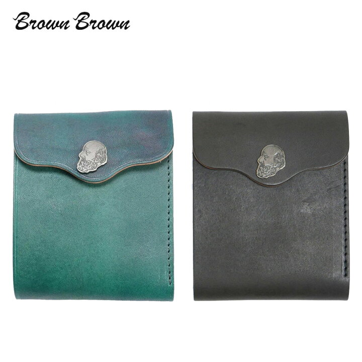 楽天市場】BrownBrown ブラウンブラウン コンチョ レザー 二つ折り財布 