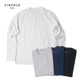 CIRCOLO1901 チルコロ1901 クルーネック 長袖カットソー Tシャツ ストレッチ 無地 国内正規品