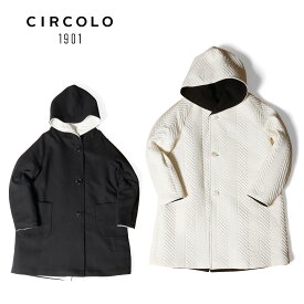 CIRCOLO 1901 チルコロ1901 レディース リバーシブル コート 1254-199601 ホワイト×ブラック 国内正規品