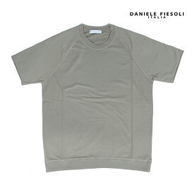 【SALE 返品交換不可】【50%OFFセール】DANIELE FIESOLI ダニエル フィエゾーリ メンズ クルーネック 半袖 Tシャツ スウェット プルオーバー シンプル 無地 ベージュ df0651 国内正規品