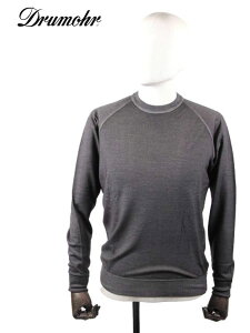 �y40%OFF�Z�[���z�������K�i DRUMOHR �h�����A MODERN ���_�� �n�C�Q�[�W�N���[�l�b�N�j�b�g Super140's �����m�E�[�� D0D200A-D07 GRAY �O���[