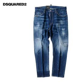 DSQUARED2 ディースクエアード メンズ Bro Jean デニムパンツ ジーンズ ボタンフライ ストレッチ ネイビーブルー s71lb1370 2024SS 国内正規品