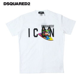 DSQUARED2 ディースクエアード メンズ Ciro Dog Tシャツ 半袖カットソー クルーネック s79gc0064 ホワイト 国内正規品
