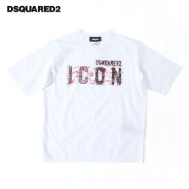 DSQUARED2 ディースクエアード メンズ Icon Soribble Loose Fit Tee Tシャツ 半袖 カットソー ホワイト s79gc0083 2024SS 国内正規品