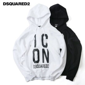 DSQUARED2 ディースクエアード メンズ Icon Squared Cool Fit Hoodie ICON パーカー プルオーバー フーディー 長袖 ホワイト ブラック s79gu0108 2023-24AW/秋冬 国内正規品