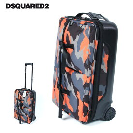 DSQUARED2 ディースクエアード キャリーバッグ スーツケース メンズ s82ty0006 カモフラ（グレー×オレンジ） 国内正規品