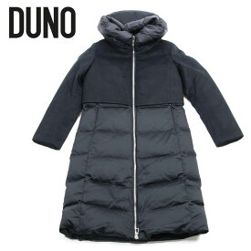 【30%OFFセール】DUNO デュノ ロング丈 ダウンコート 異素材コンビ ジップアップ 0259-CEC ネイビー 国内正規品 レディース