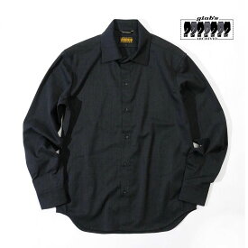 【30％OFF セール】giab's archivio ジャブスアルキヴィオ メンズ DUCCIO デュッチョ 70th テクノウール シャツ 長袖 ロングスリーブ セットアップ対応 チャコールグレー ブラック go70-a5654 2023-24AW 国内正規品