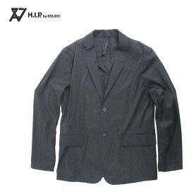 【50%OFFセール】 【セール返品交換 不可】 H.I.P. by SOLIDO エイチアイピーバイソリード COTTON NYLON CHAMBRAY コットンナイロン シャンブレー シングル テーラードジャケット HIP MHSL21S0450-V ブラック 国内正規品