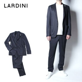 LARDINI ラルディーニ メンズ ストライプ パッカブルスーツ ストレッチ セットアップ スーツ ネイビー ビジネス きれいめ ジャケット パンツ 2216-8l091aq732 国内正規品