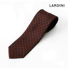 LARDINI ラルディーニ メンズ ネクタイ フラワー シルク ビジネス ブラウン 2216-9crc7116 2023-24AW 国内正規品