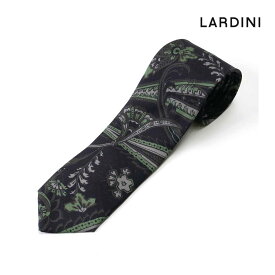 LARDINI ラルディーニ メンズ ネクタイ ペイズリー シルク ビジネス ブラック 2216-9crc7138 2023-24AW 国内正規品