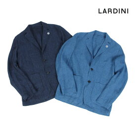 LARDINI ラルディーニ メンズ リネン シャツジャケット テーラードジャケット ブルー ネイビー 3116-aamaj425 国内正規品