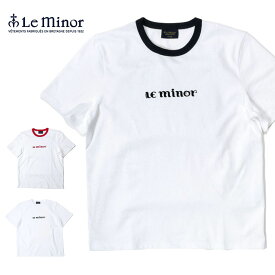 【30%OFFセール】Le minor ルミノア メンズ ロゴ カットソー クルーネック 半袖 コットン Tシャツ 61412h 国内正規品