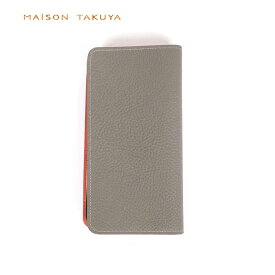 【50%OFFセール】MAISON TAKUYA メゾンタクヤ iPhone 12 Pro Max Combo Case German Shrunken Calf×Lamb Titanium×Orange 手帳型 スマホケース 本革 icb12pmgs11lm03n246 グレー×オレンジ 国内正規品