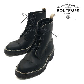 Manufacture Bontemps マニュファクチュール ボントン レースアップ ブーツ 本革 黒 mbf203-noir